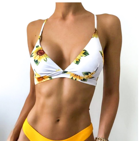 NWT Ultra Comfort Sunflower Brazilian Swim Bikini - Picture 5 of 7